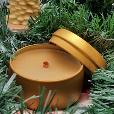 Cinnamon Beeswax Candle in Gold Tin -